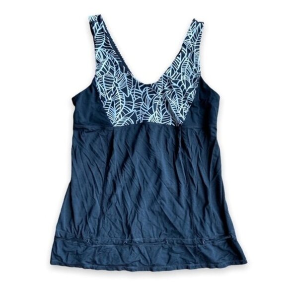 Lululemon Hustle & Bustle TankBlack / Pretty Palm Black Angel Wing size 12 - Picture 10 of 11